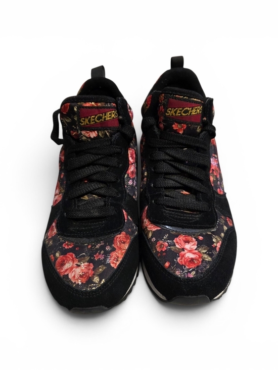 Skechers Shoes - Skechers OG 85 Hollywood Rose Floral Sneakers Women’s Size 8 Black Pink Suede